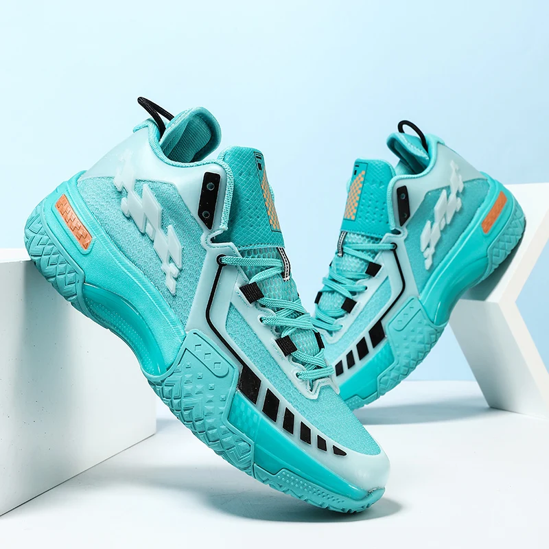 Dropshipping Custom Logo Luminous Fashion Basketball Shoes Men High Top Non-slip Big Size Sports Sneakers