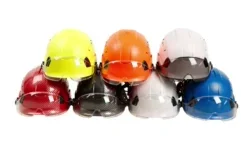 CE EN 397 And ANSI Certified ABS Construction Protective Hard Hats With Visor For Climbing Rescue Safety Helmets