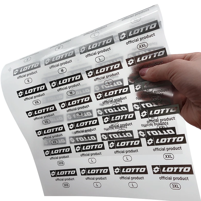 2020 Brand name iron on garment care label high quality heat transfer