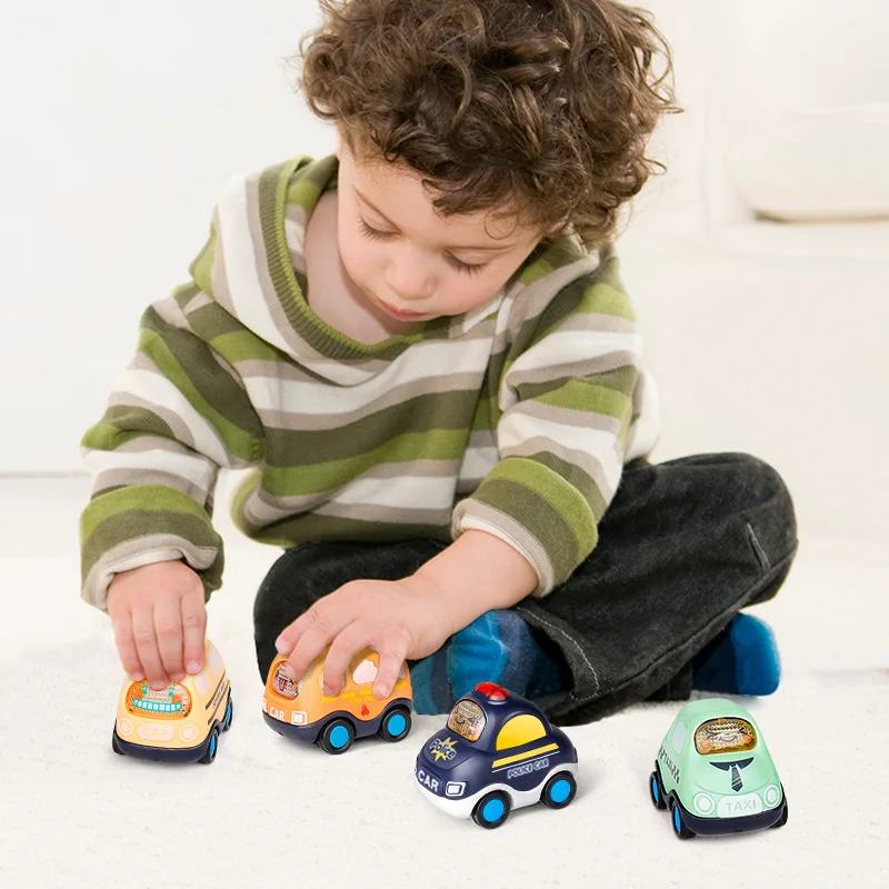 Baby Car Toys Soft & Sturdy Pull Back Car Toys Mini Racing Car Kids Educational Toy For Children Boys Girl Cute Cartoon