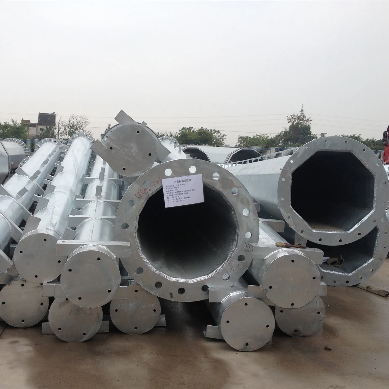 Direct Buried Steel Electrical Pole For Power Distribution Equipment Sheet Metal Fabrication