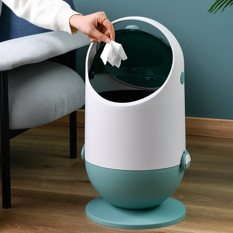 Creative Cute Girl Design PP Material Sort Garbage Bin with Lid Plastic Container for Home Living Room Bedroom Kitchen Bathroom