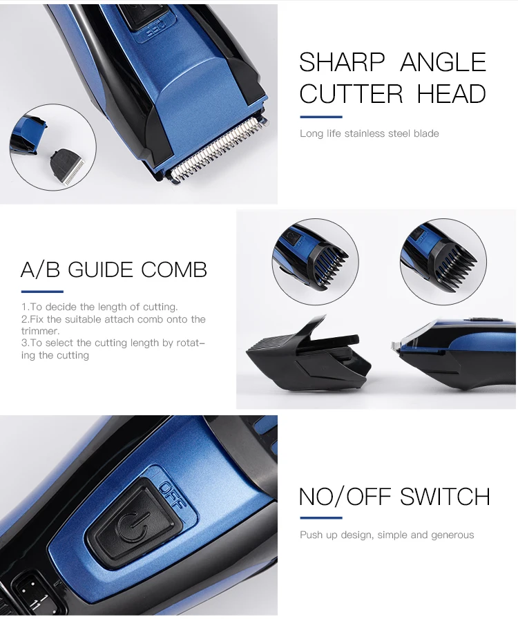 Professional Barber Salon  Grooming Cutting Kit Rechargeable Hair Cutting Tools Hair Clipper  Trimmer