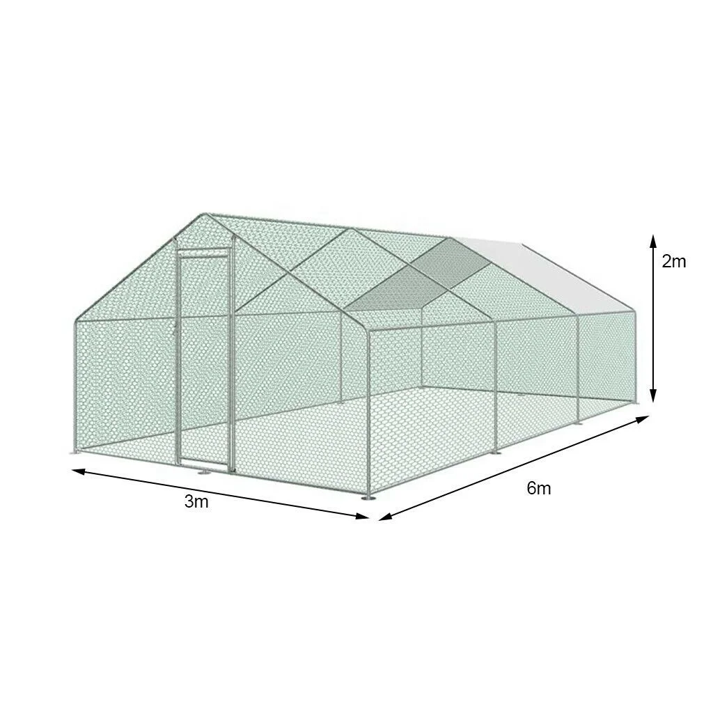Large Metal Wire Chicken Run Walk in Chicken Coop for Poultry Hen Cage Run with Cover