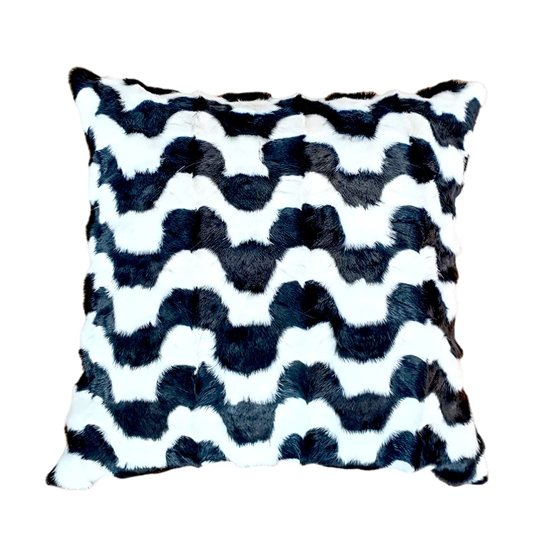 Fashion Home Pillow Cover Natural Fur Pillow Case Patchwork Genuine Mink Fur Pillow Fur Cushion