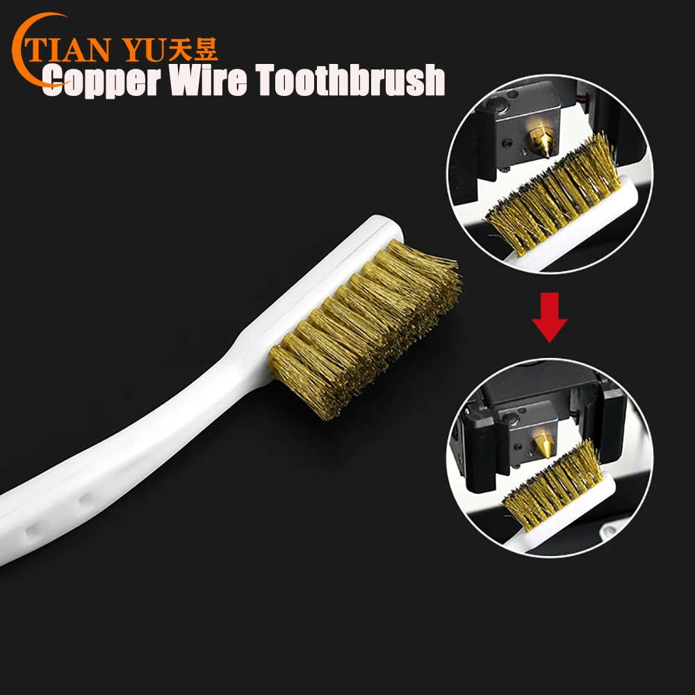 
Инструмент для чистки 3D-принтера, зубная щетка с медной проволокой, ручка с медной щеткой для сопла, блока, очистки горячего стола, чистящие детали 