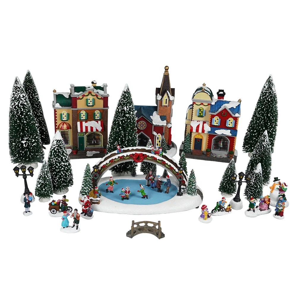 Wholesale Noel Led Christmas Illuminated Landscape Xmas Village Set for Holiday Decor