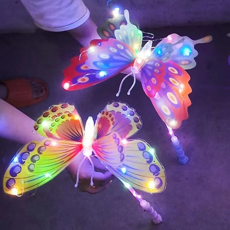Magic Gift Glow Stick Butterfly Colorful Flash Handheld Luminous Led Butterfly Wand Stick