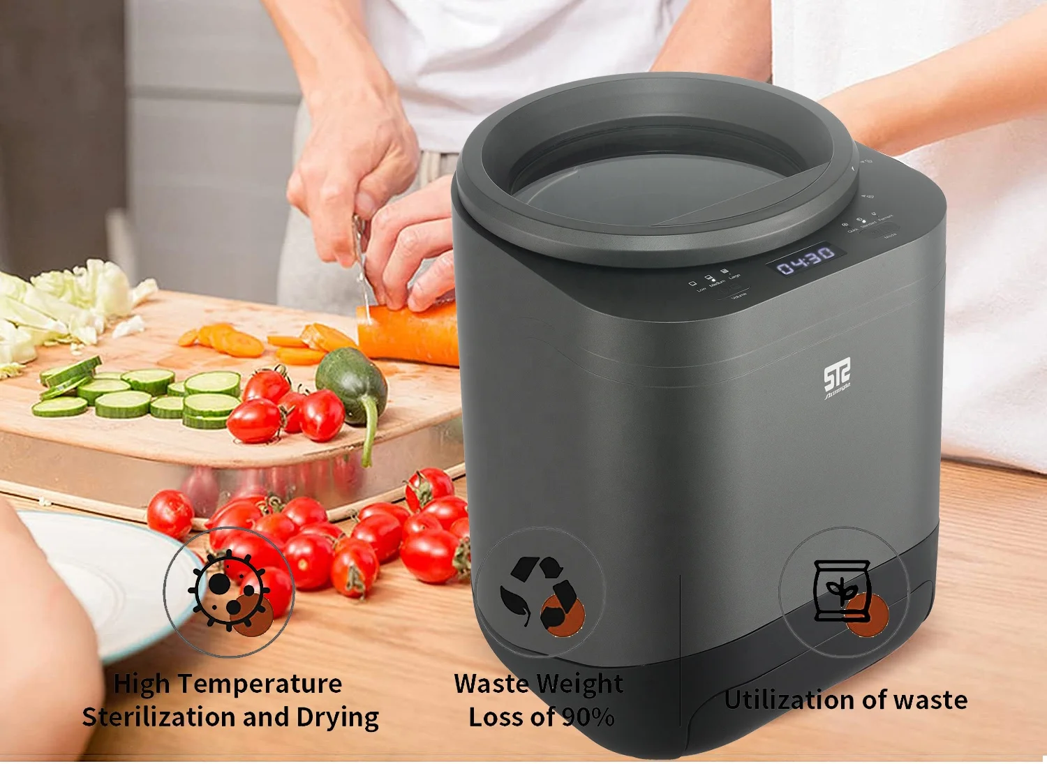 Hot Sales Electric Earth-friendly Kitchen Waste Composter Household Food Waste Disposer and Processor 60 Home Kitchen 500 100 85