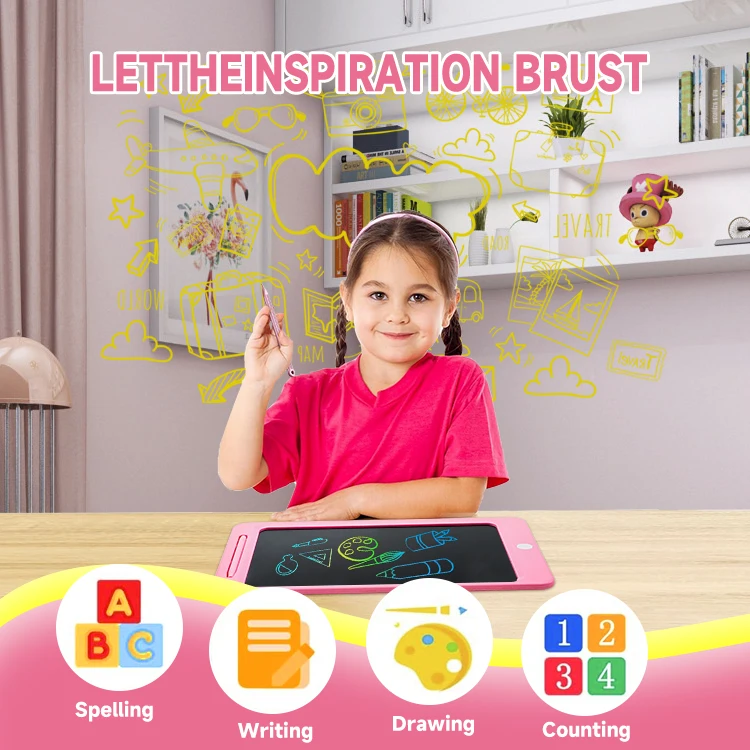 Tablet menulis  papan menggambar elektronik untuk belajar Doodle  8.5 12 inci LCD writing tablet digital slate for kids