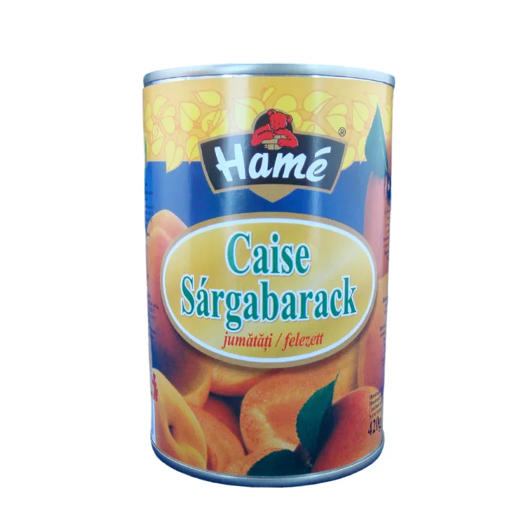 Натуральная свежая консервированная фруктовая банка абрикоса в легком сиропе наполовину нарезанная 410 г 820