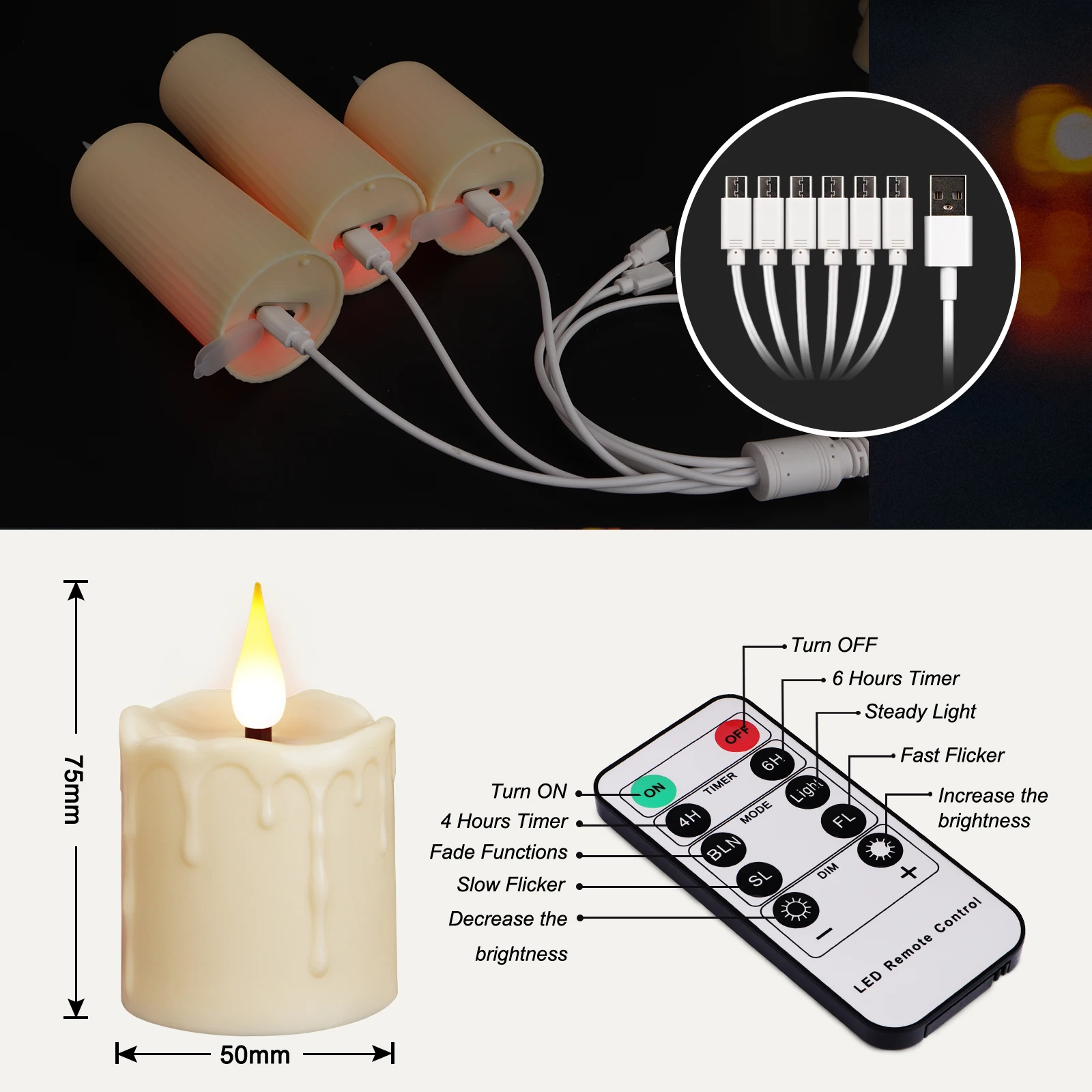 New Arrival Rechargeable Candle Set Waterproof Flameless LED Tea Light Candles With Remote Timer