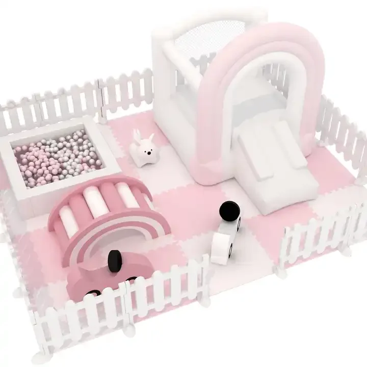 Super cheap on promotion soft play set pink and blue colors soft play set light colors soft play 3 years old