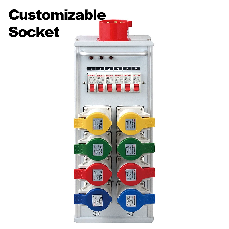 SHTX New!! Power Supply Custom Box 3 Phase Power Distribution Box for French European Israeli American Plug Electrical Equipment