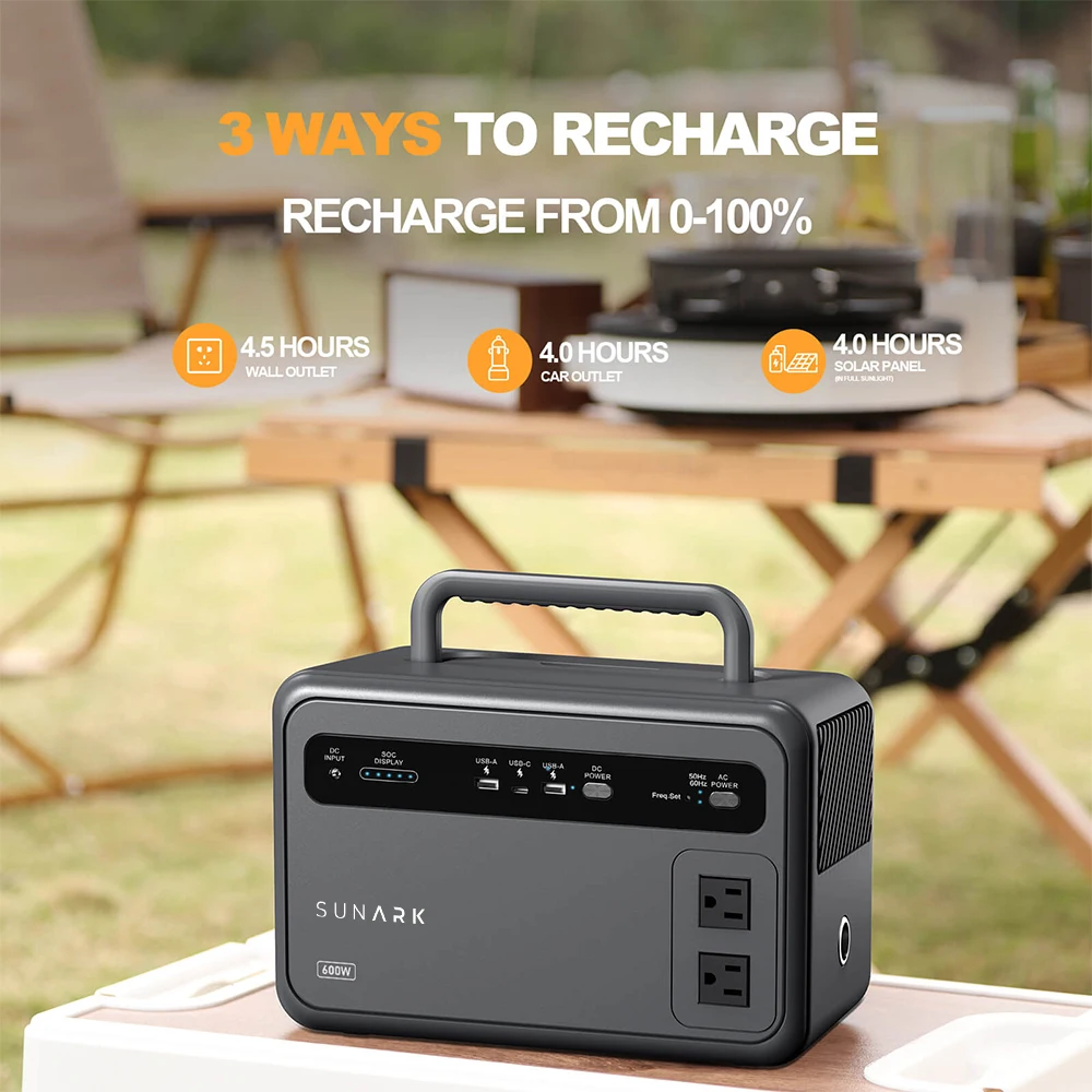 New Outdoor Charging Portable Power Station 600W Solar Generator For Mobile Phone Laptop Camping
