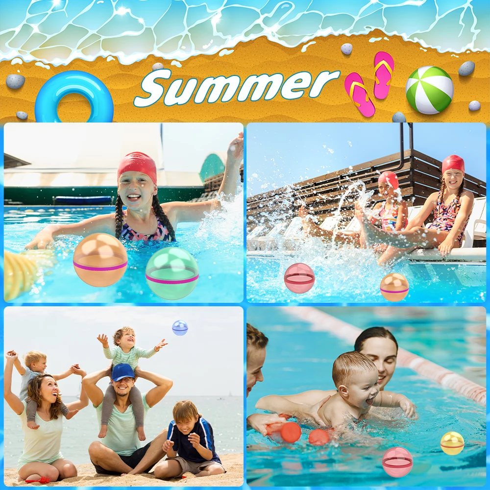 Hot Sale Summer Colorful Silicone Fight Water Bomb Balls for Sale and Water Ball Paintball for Kids Reusable Water Ball