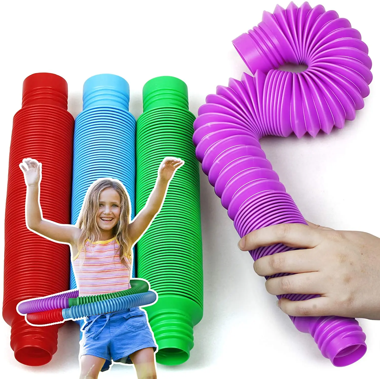 Antistress Toys Big Size Push Bubble Fidget Sensory Pops Tubes Pipe Toy