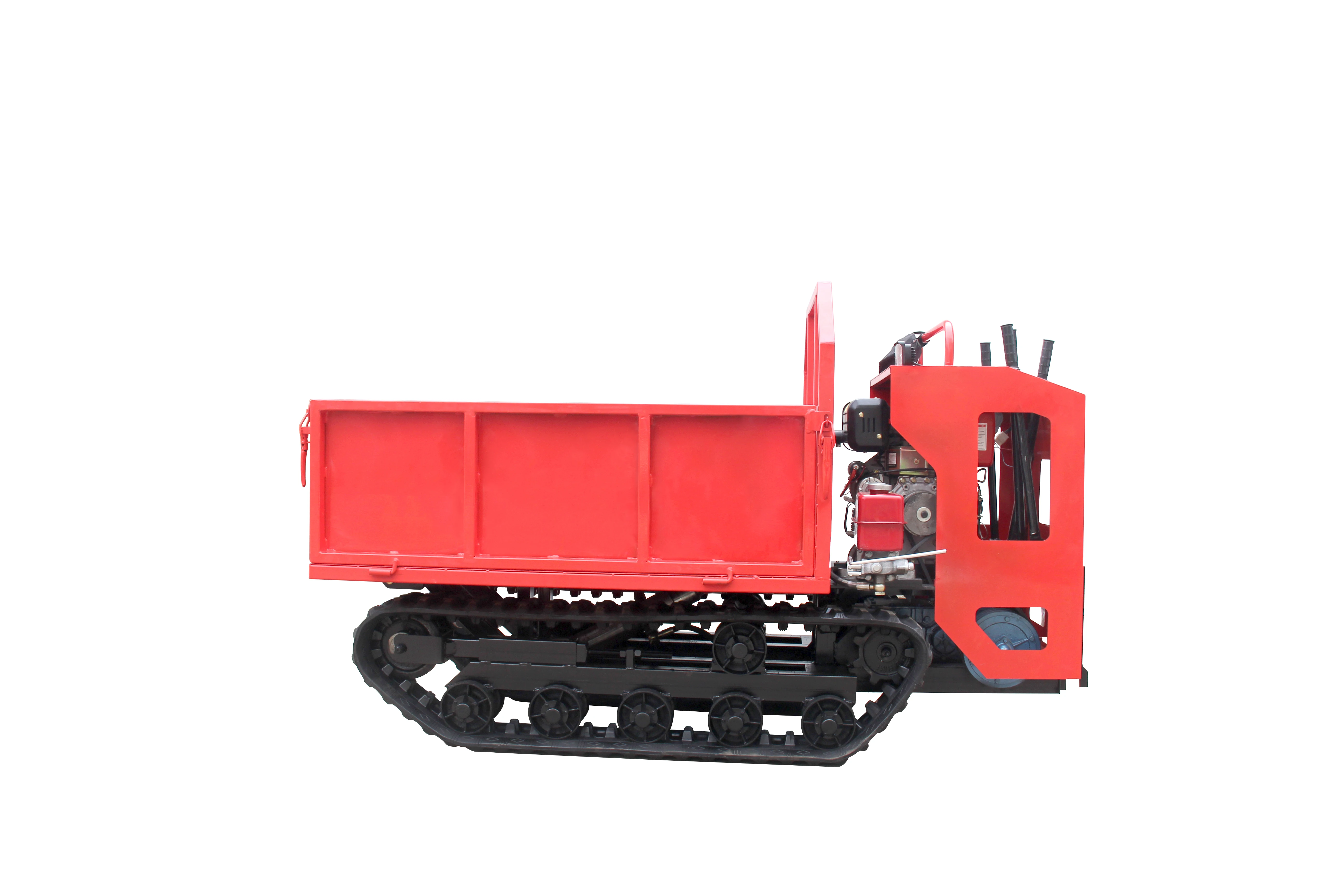 06-186 Mini Crawler Dumper Trucks Rubber Track 1 Ton Crawler Transporter Dumper Walking Cargo Truck