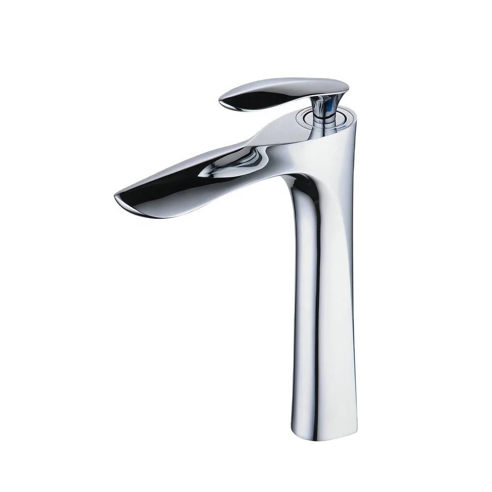Modern Bathroom Basin Faucet Single Hole Chrome Tap for Hotel