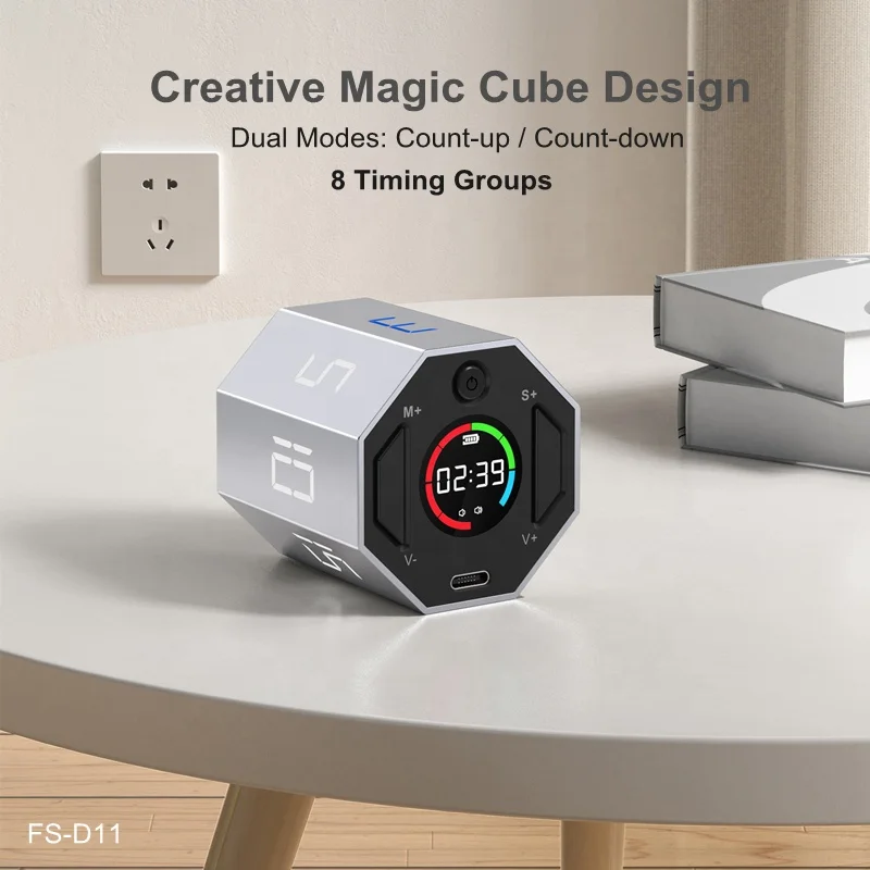 Smart Home gadgets Magic Cube Gravity Sensor Flip Timers for cooking office study Magnetic digital countdown Kitchen timer