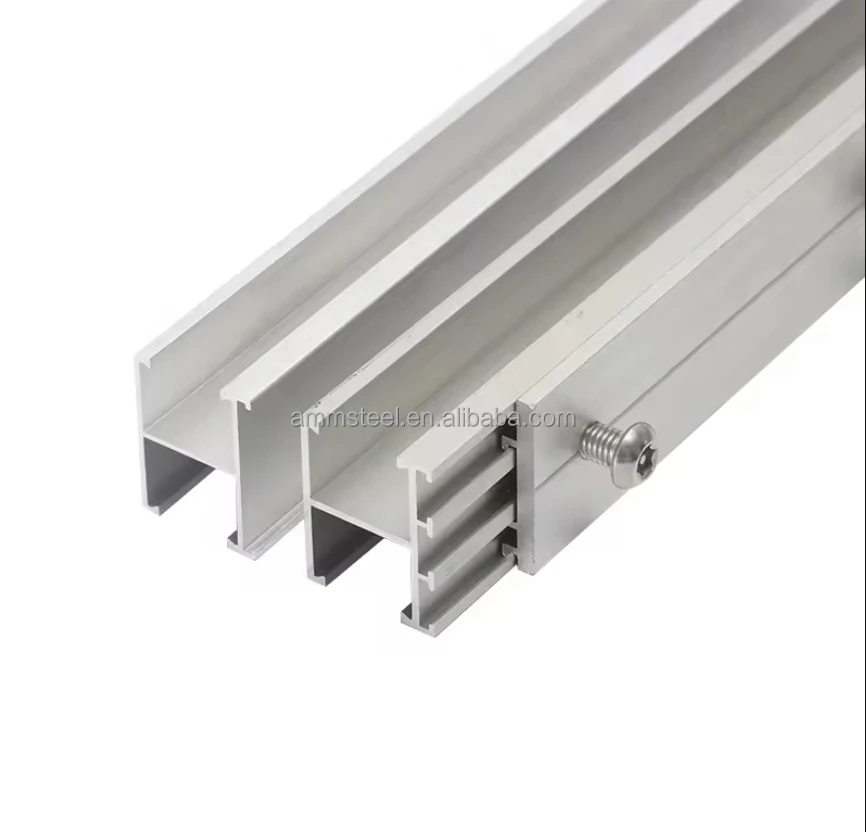 Dual Linear Guide Rail Tracker for Photovoltaic Brackets Woodworking Aluminum Profile with Roller Slide Roof Ground Installation