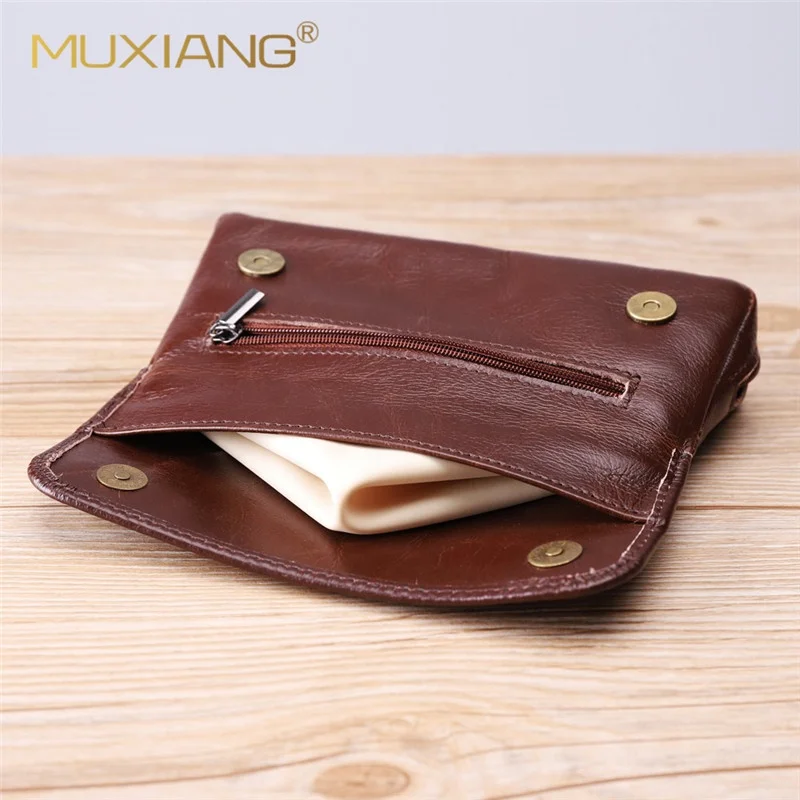 MUXIANG Genuine Leather Brown Color Single Tobacco Pipe Pouch Pipe Accessories Storage Bag