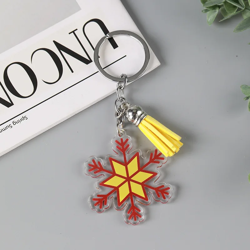 Custom Christmas Acrylic Keychain Merry Christmas Transparent Rainbow Laser Acrylic Keychain Personalized Custom Holo Epoxy