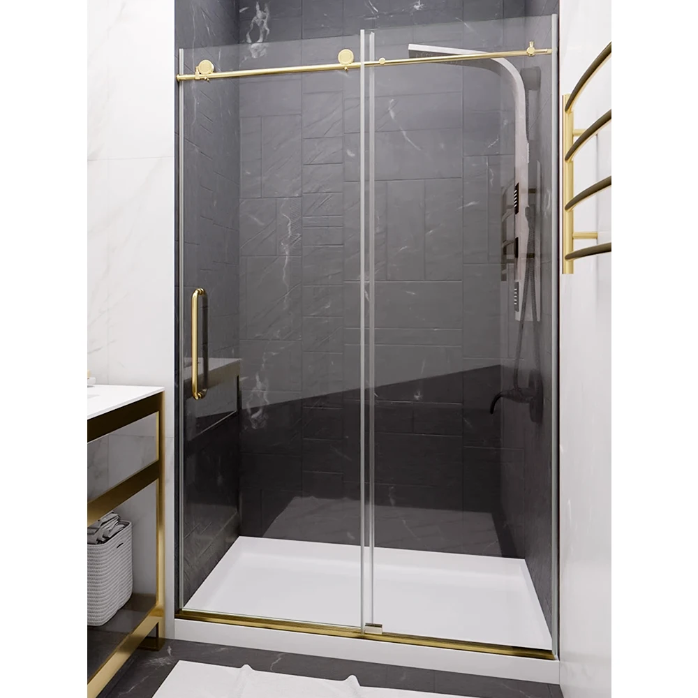 Комплект угловых наборов для дверей, полный набор душевых кабин, раздвижные стеклянные акриловые квадратные Современные прямые грузические безрамные 8 мм 2 года CN;GUA