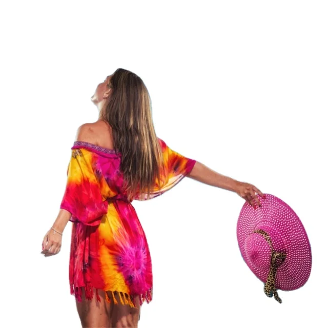 Long Pareo Bikini Beach Dress Voile Digital Printed Fashion 100% Cotton Women Summer Ladies Wear OEM Custom Printed for Adults