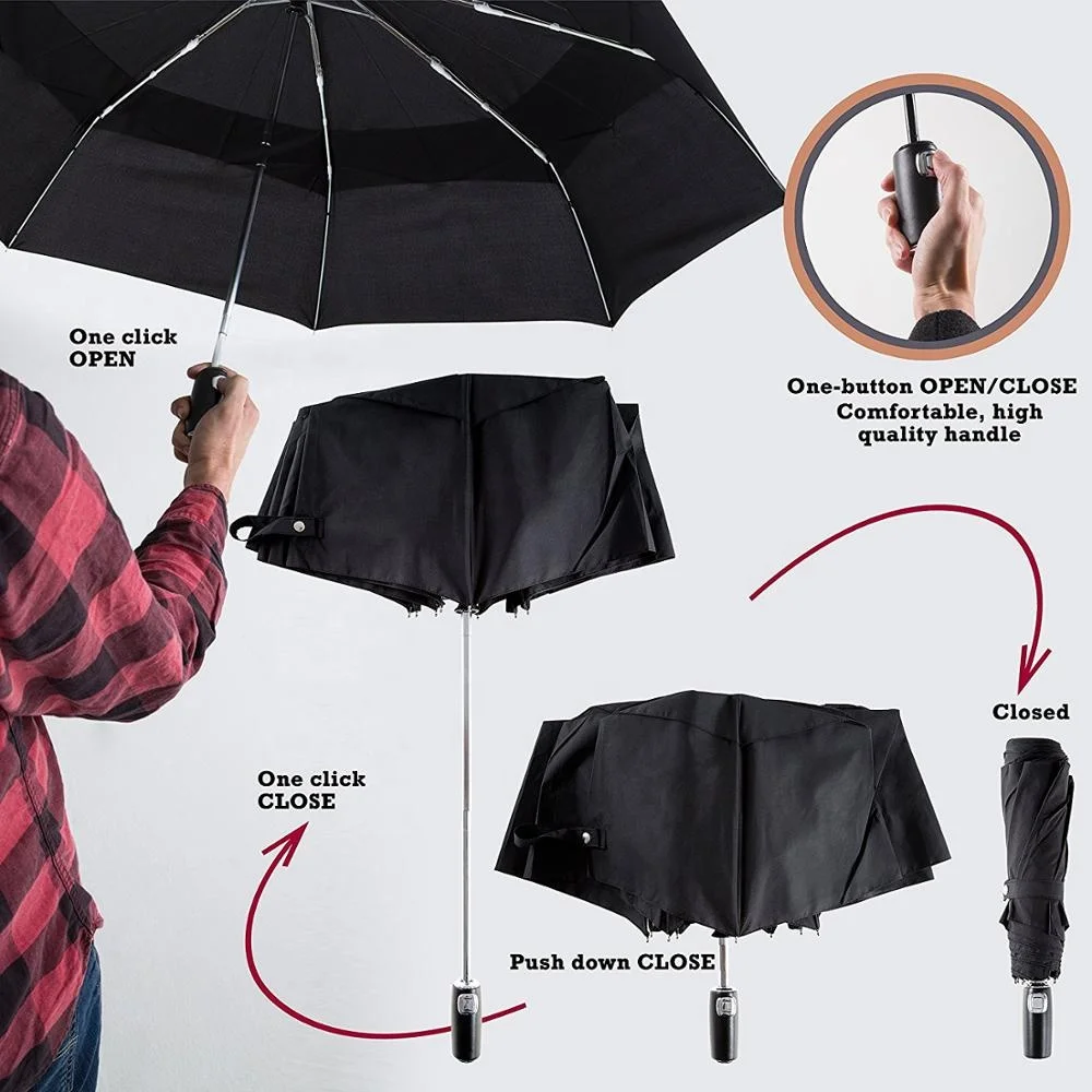 umbrellas with logo prints and box