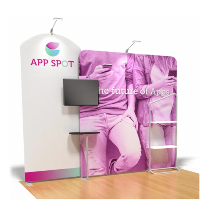 New design portable fabric aluminium tension frame ipad photo booth exhibition stand