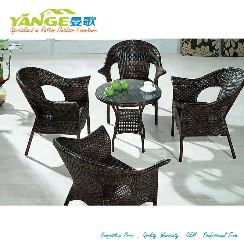 Rattan furniture dining table and chair
