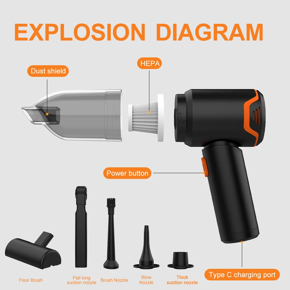 Car Vacuum Cleaner mini portable Home Use High Power Auto vacuum cleaner cordless Handheld Vacuum Cleaner for car