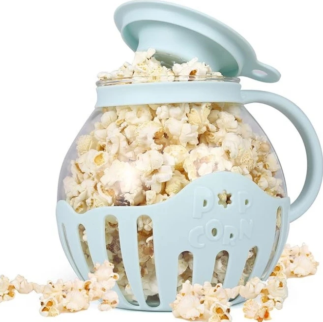 2.25qt микроволновый попкорн Поппер из боросиликатного стекла круглый для микроволновой печи использования в горячий воздух