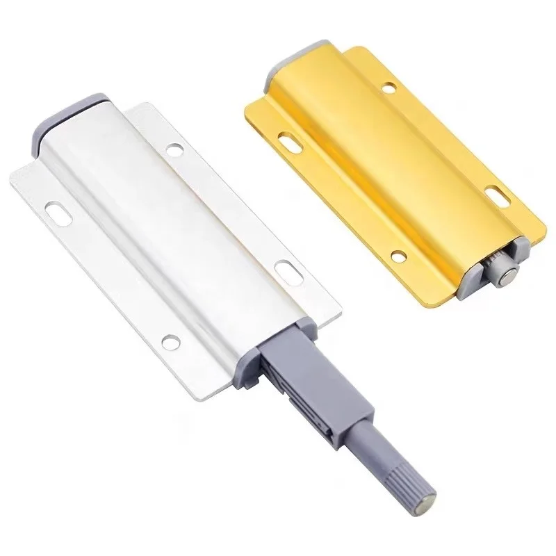Gold Touch Rebound device with Magnetic Push to Open System Aluminum Alloy Silver Cabinet Door Closer Handle free Door Damper