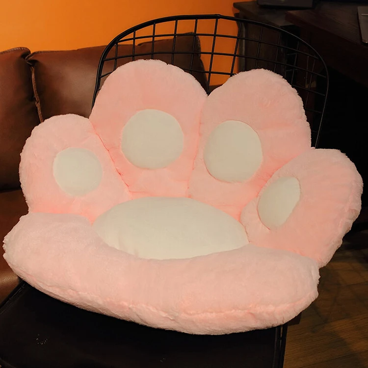 Office Sofa Back Pillow Embroidered Cat Paw Seat Cushion Pillow