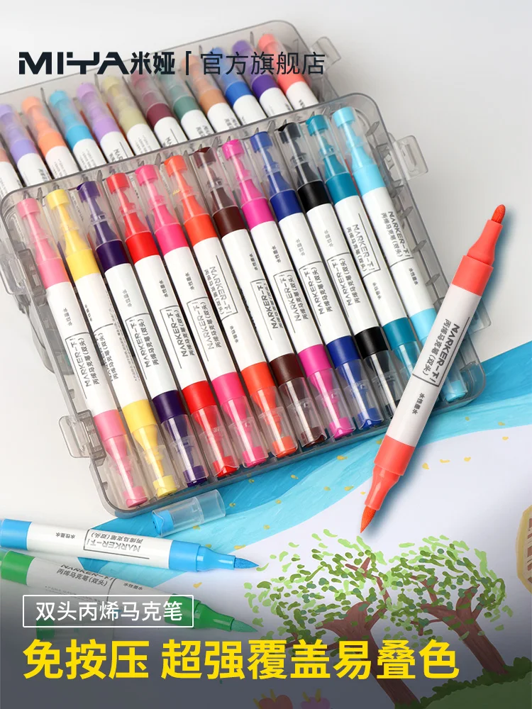 HIMI MIYA ALCOHOL MARKER PEN SET for STUDENTS DOUBLE HEAD