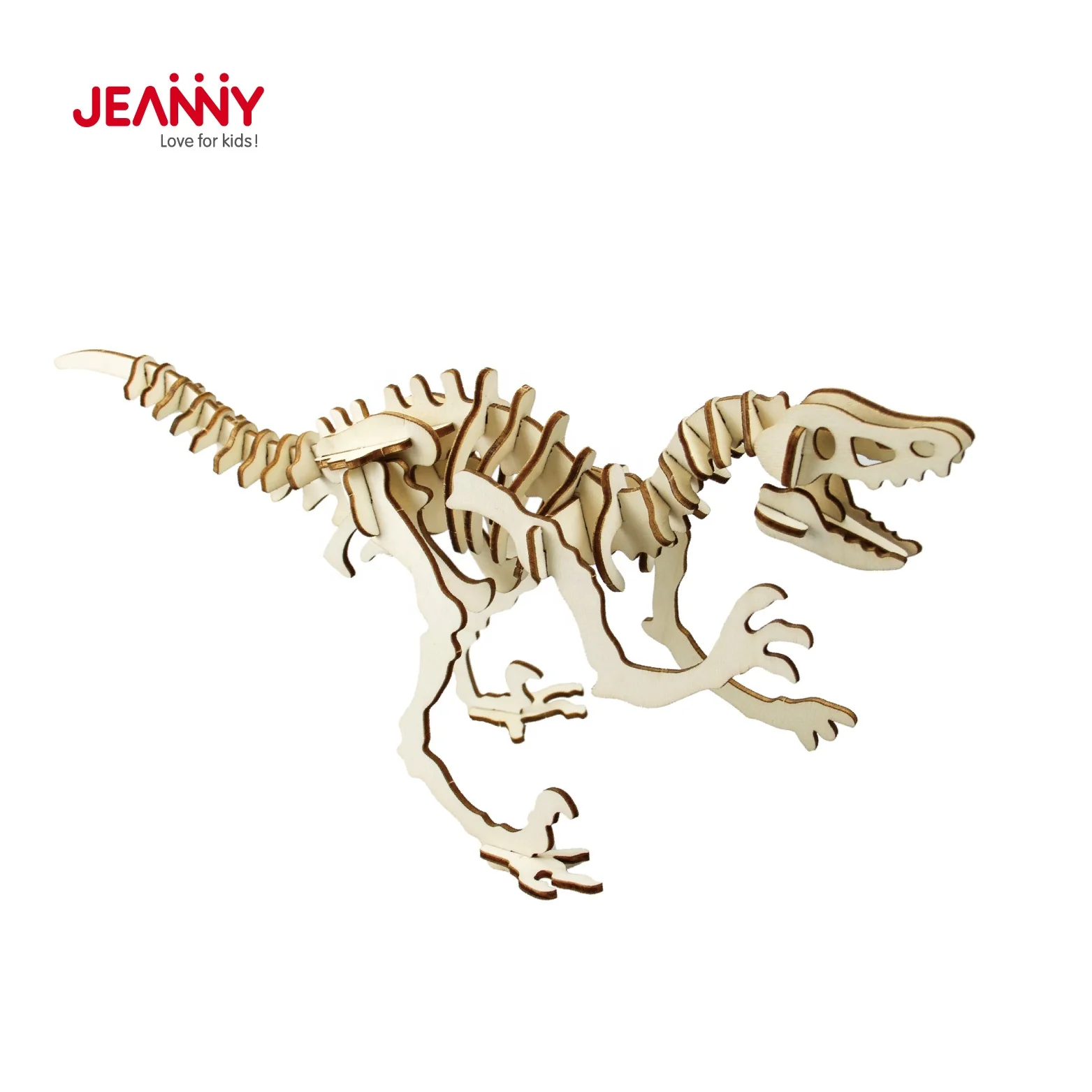 Newest Safe and Non-Toxic Dinosaur 3D Wood Kits Educational Woodcraft Jigsaw Toys For Kids Easy Punch Out Colorful 3D Puzzle