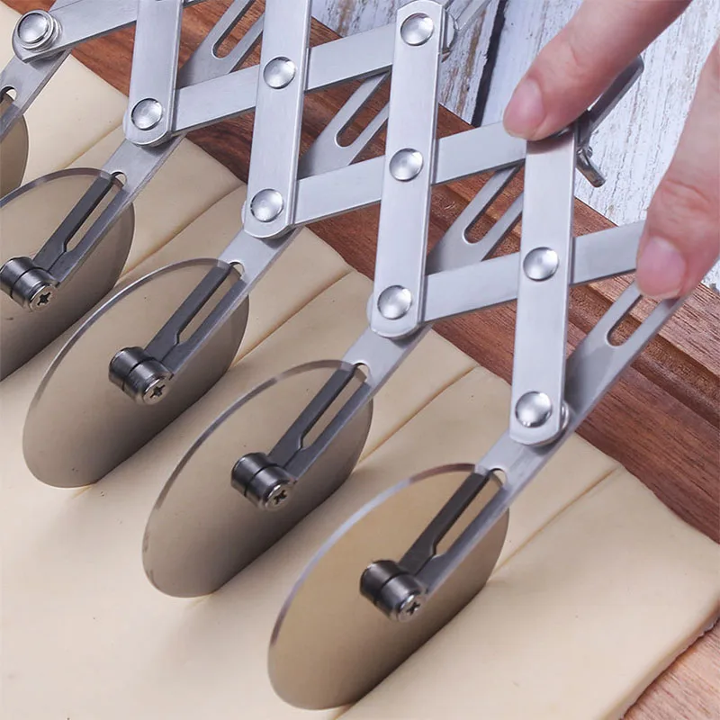 Stainless Steel 3 5 7 wheel Adjustable Bread Dough Divider Pastry Pasta Pizza Slicer Cutter