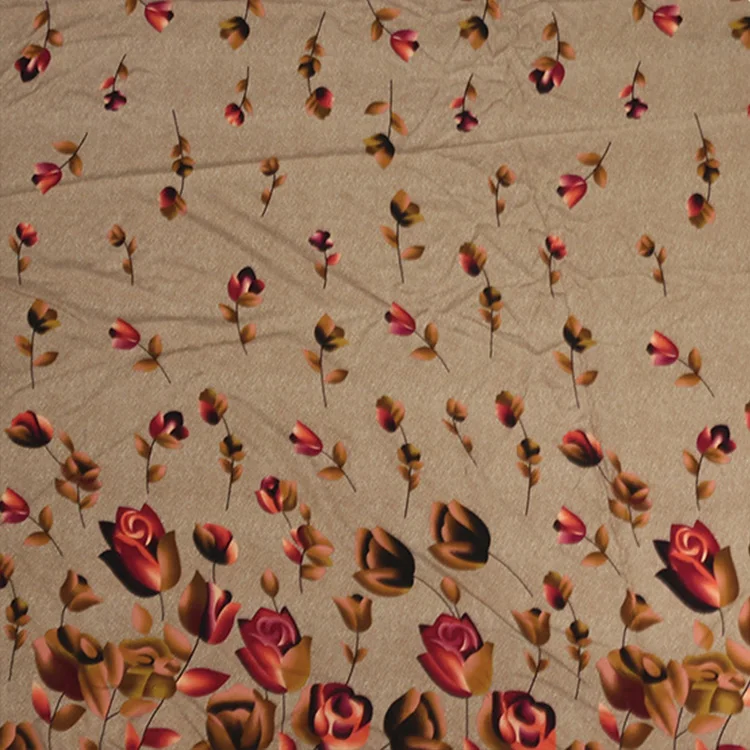 Smooth Hand Feeling Floral Digital Printed 100% Rayon Fabric