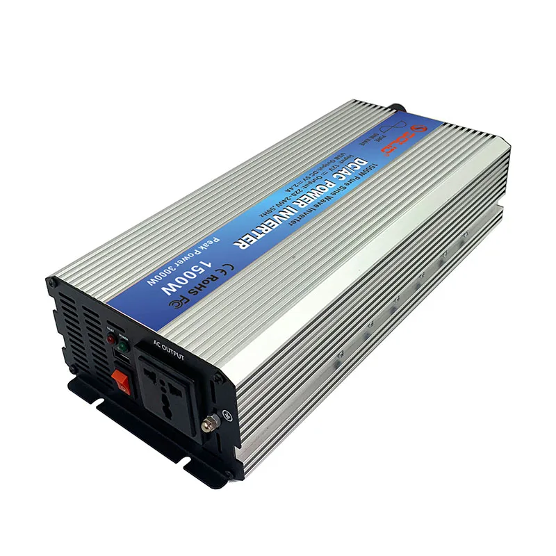Single Phase Pure Sine Wave Power Inversor 1500 Watts DC 12 24 Volt To AC 110 220 Volt 1500VA 1500W Inverter