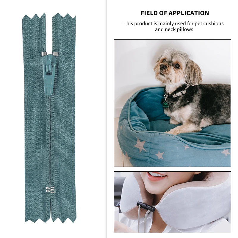 OCO Factory wholesale reversing zipper invisibility 3# nylon zipper hidden teeth close end nylon coil bag zipper
