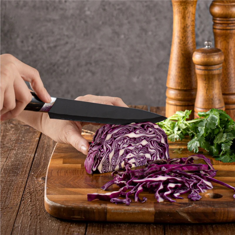 Best Hot Seller professional 6 Piece High Quality stainless steel knives with non stick kitchen knife set in gift box packing