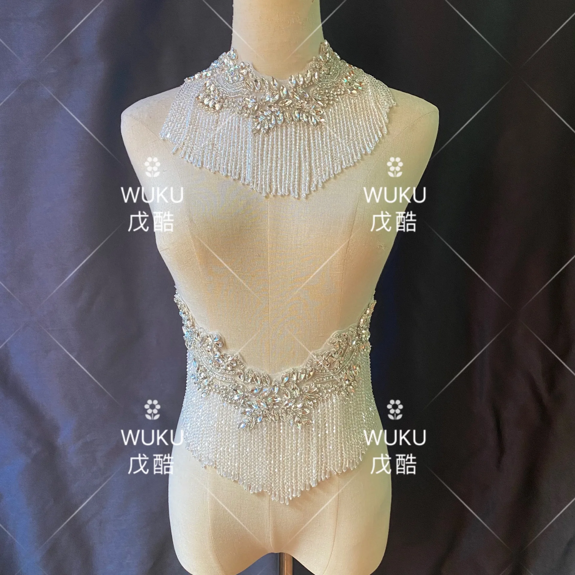 wuku 2020 decoraticollar necklace applique with tassel trims