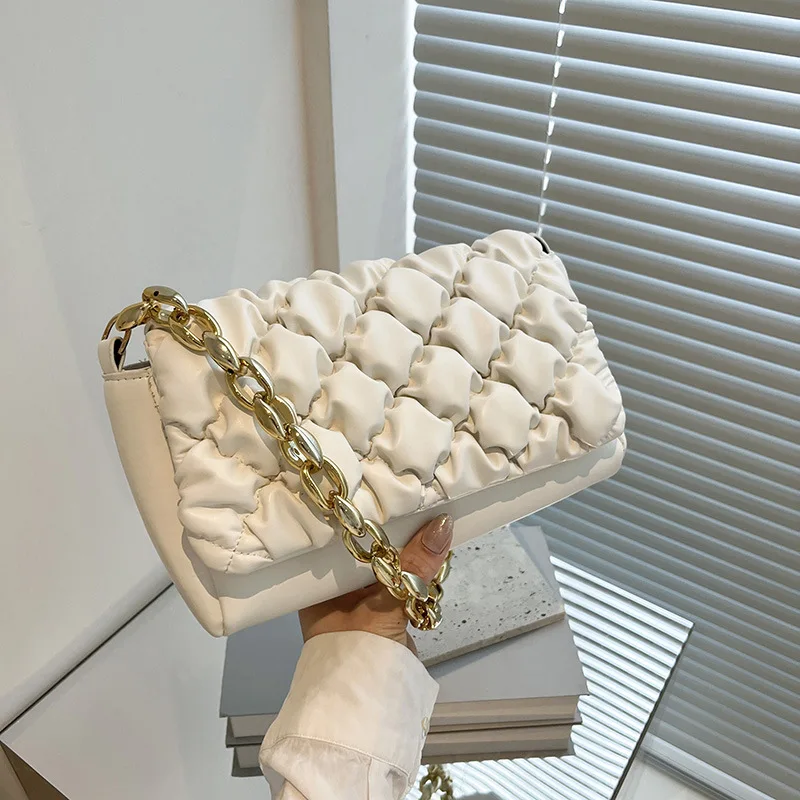 2022 New Arrival Woman Bags Brand Golden Chain PU Leather Shoulder Bags Ladies Trendy Fashion Handbags For Women Luxury