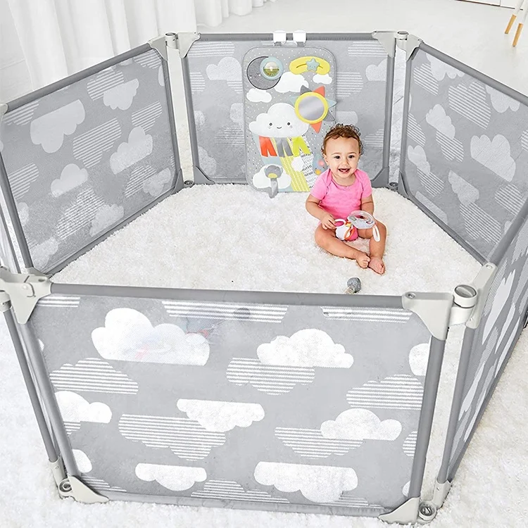 Modern Infant Crib Newborn Play Yard Cot Fencing Panels For Kids Full Set Plastic Fence Baby Playpen