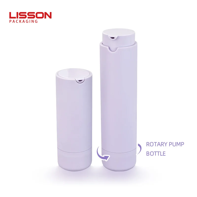 Manufacture Empty 30Ml 50Ml Purple Lotion Bottle Luxury Cosmetic Airless Rotary Pump Skin Care Cream Bottle