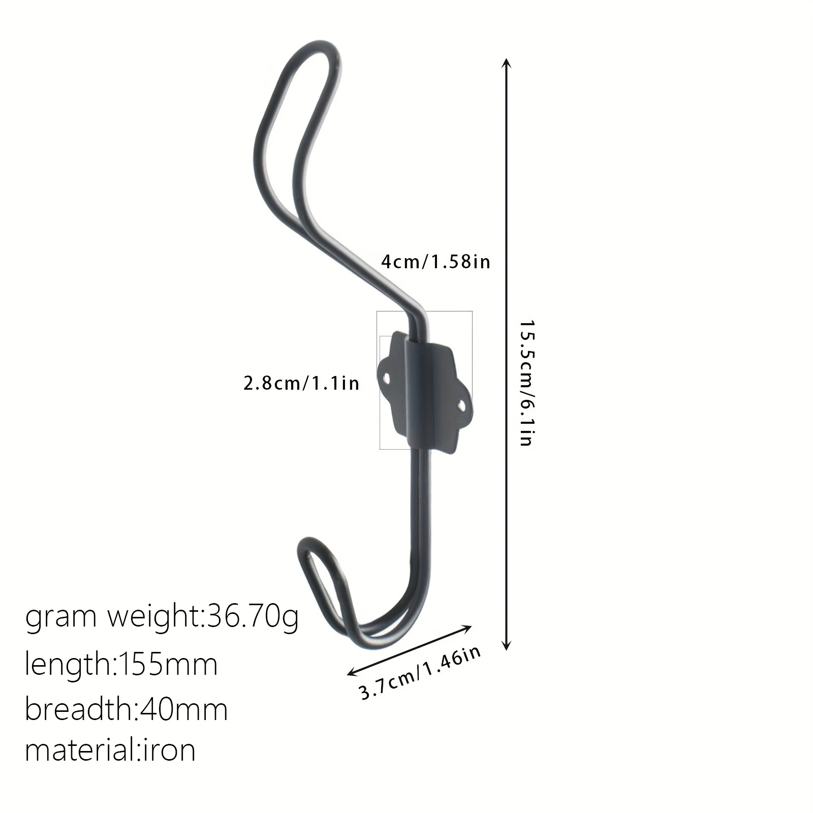 Antique Home Furnishing Iron Wire Material Cloth Hook Hanger Cloth Hook Cabinet Dual Color Double Hook Furniture Accessories