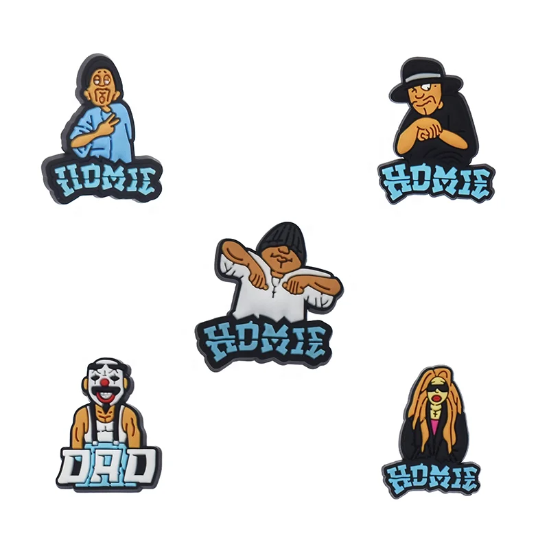 Fashion trend mom Homies tv show shoe charms PVC Shoe Charms Rubber shoe  charm homie