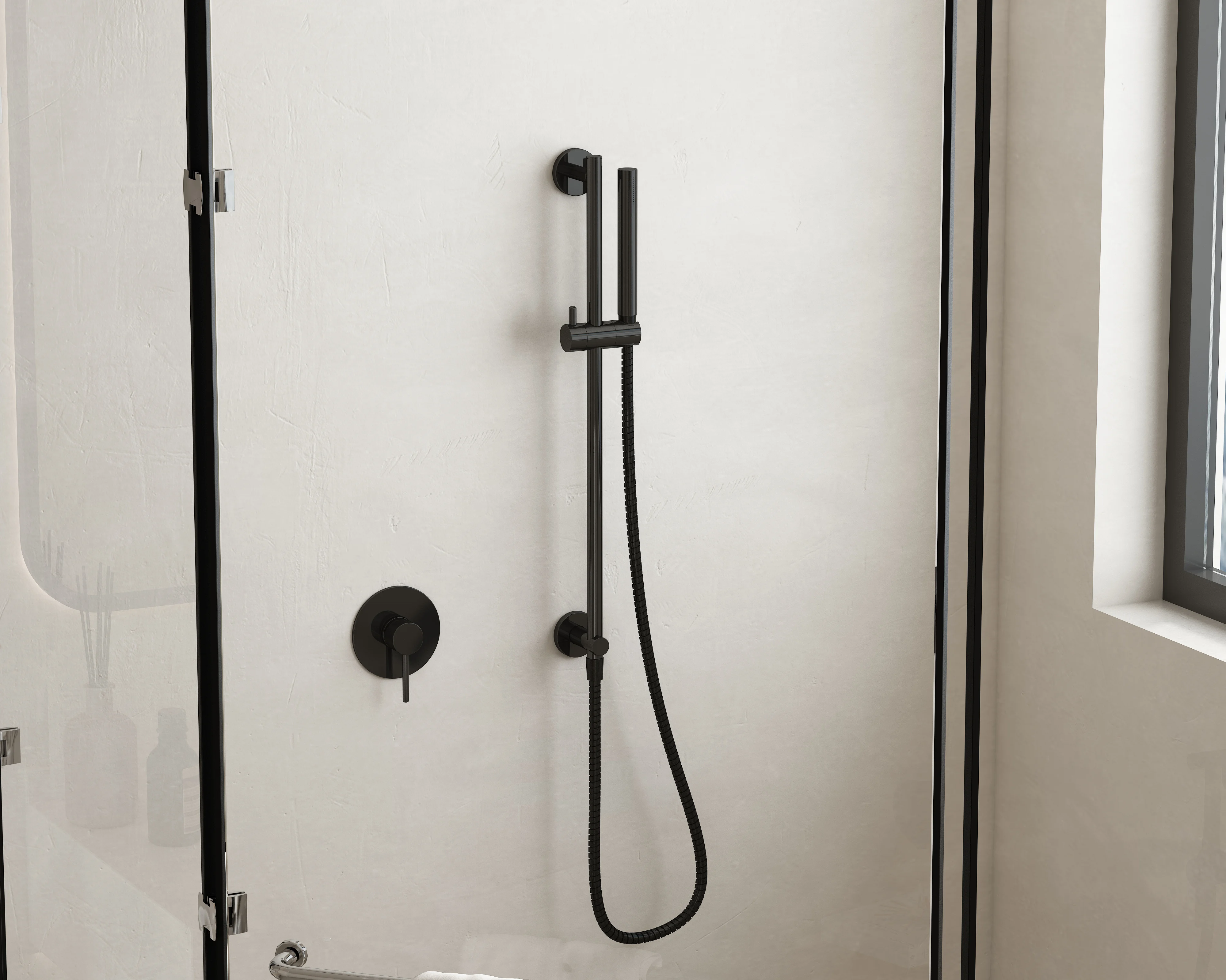 Rose Gold Concealed system bathtubs and showers luxury faucet hot and cold water 4 Ways bathroom solution